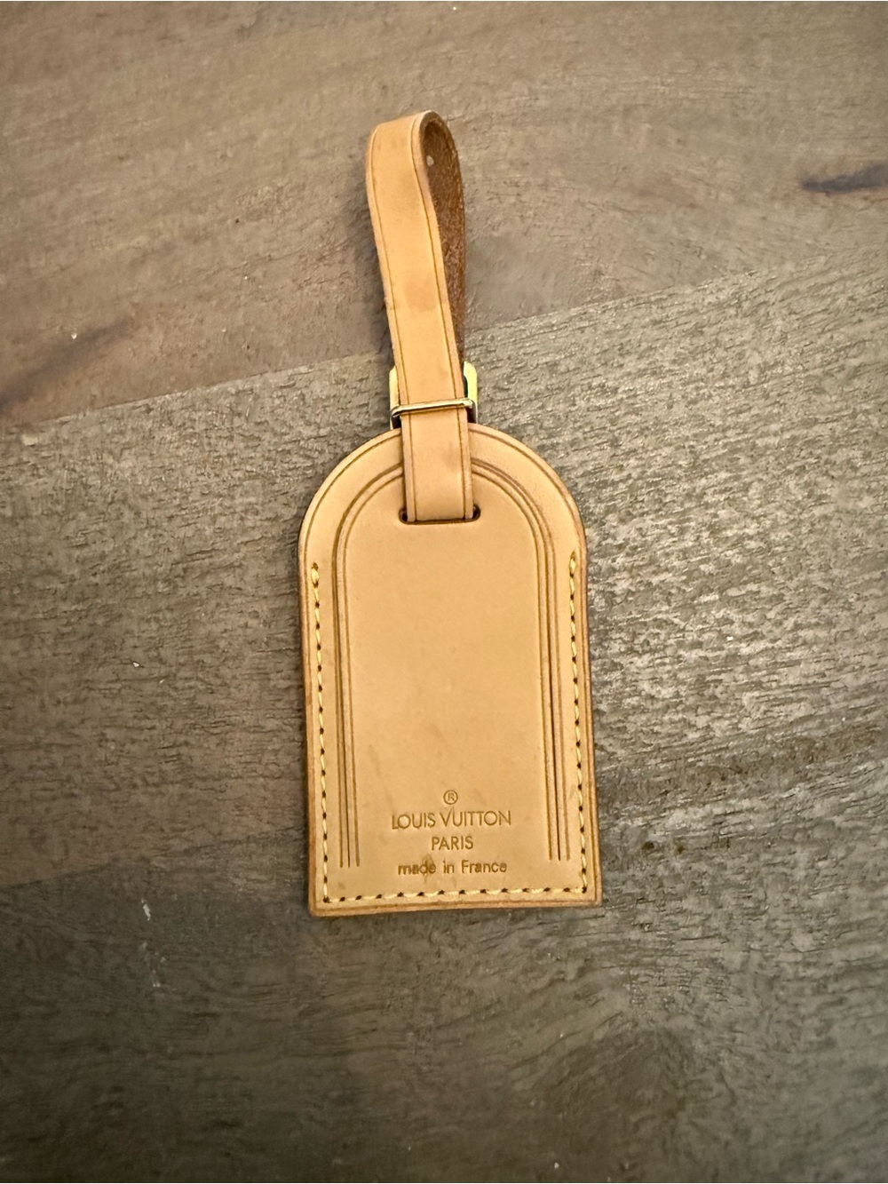 Authentic Louis Vuitton Vachetta Leather Luggage Tag & Strap